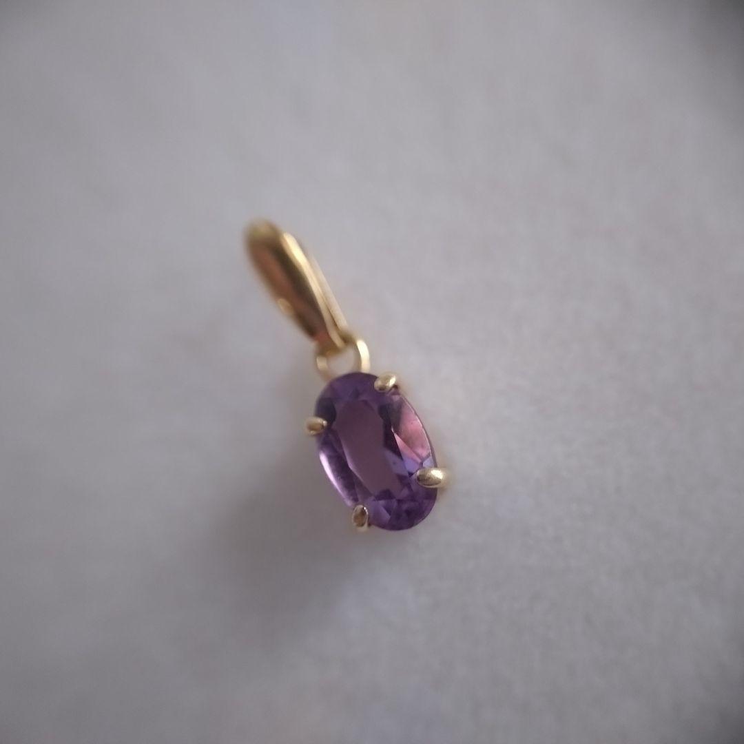 ジュエリーマキ　K18　YG　アメジスト　ペンダントトップ　ネックレスチャーム
