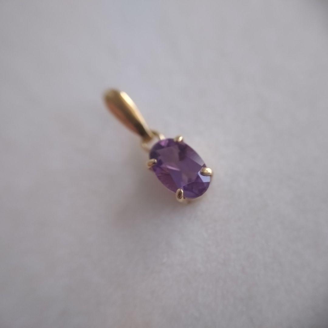 ジュエリーマキ　K18　YG　アメジスト　ペンダントトップ　ネックレスチャーム