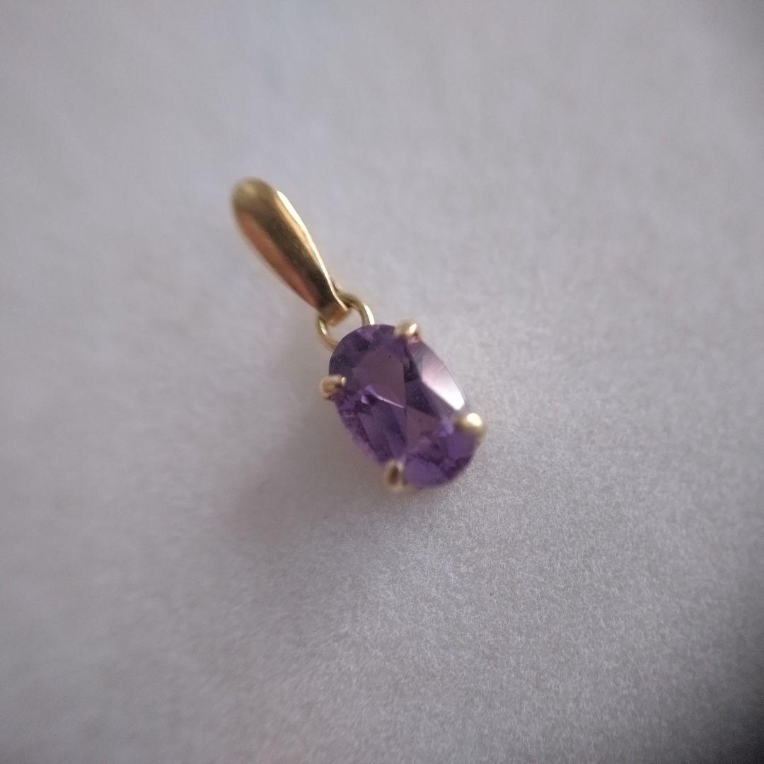 ジュエリーマキ　K18　YG　アメジスト　ペンダントトップ　ネックレスチャーム