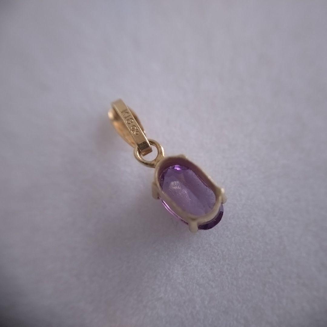 ジュエリーマキ　K18　YG　アメジスト　ペンダントトップ　ネックレスチャーム