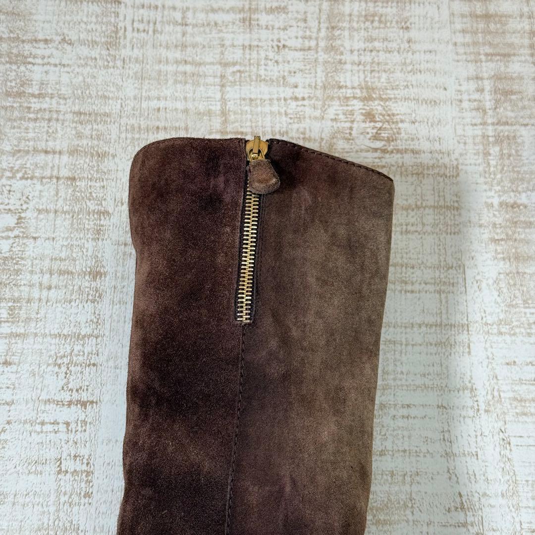 CHANEL シャネル スウェード　ロングブーツ ココマーク 39C