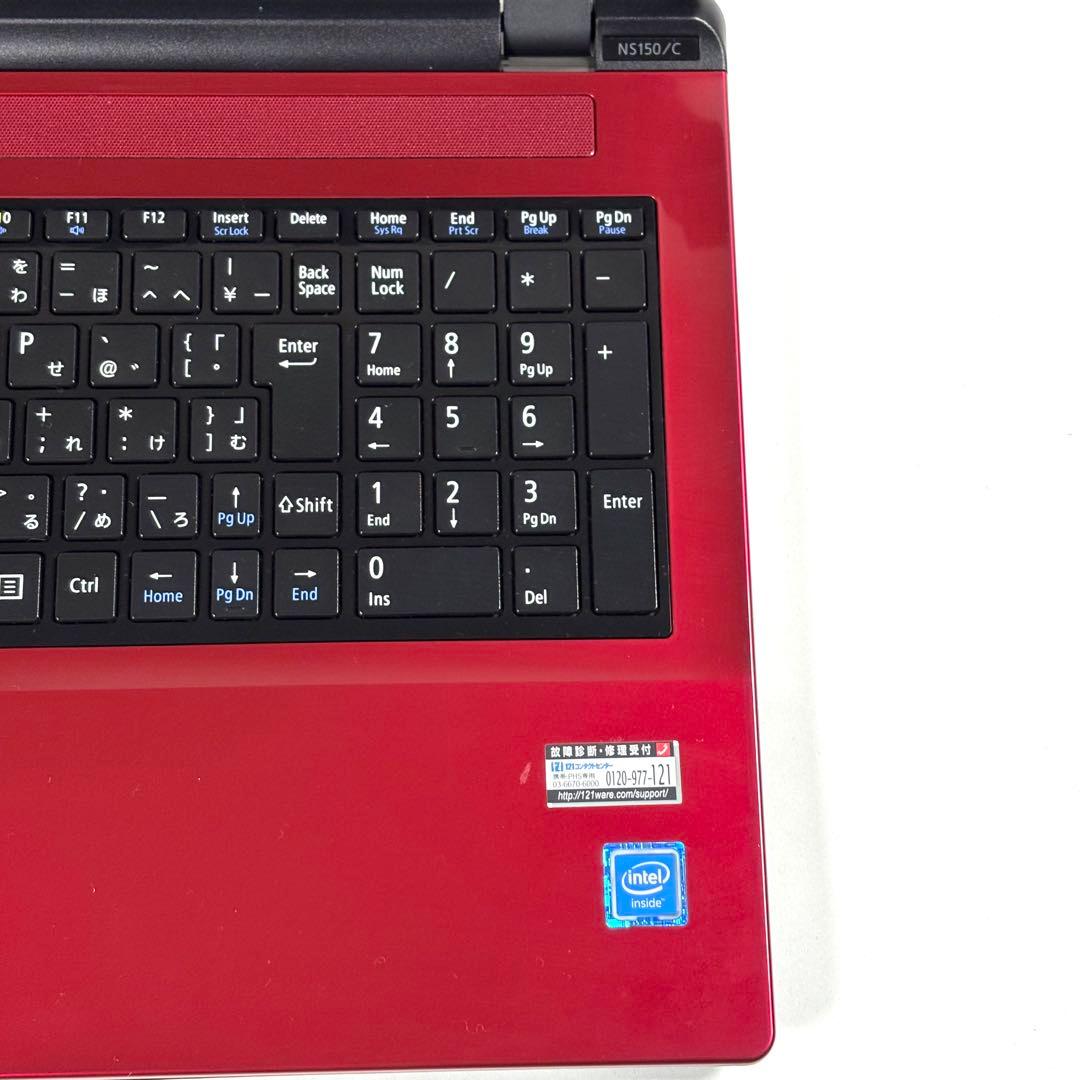 おしゃレッド✨新品SSD✨8GBメモリ✨ノートパソコン✨