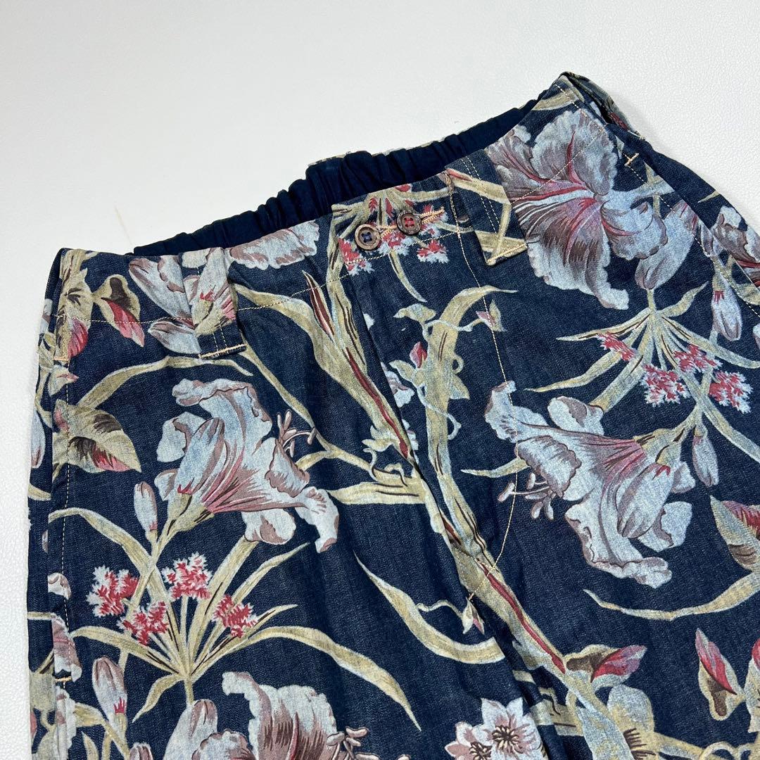 美品　45R イージーポッポ　リリープリント　ハーフパンツ　藍染　インディゴ染め