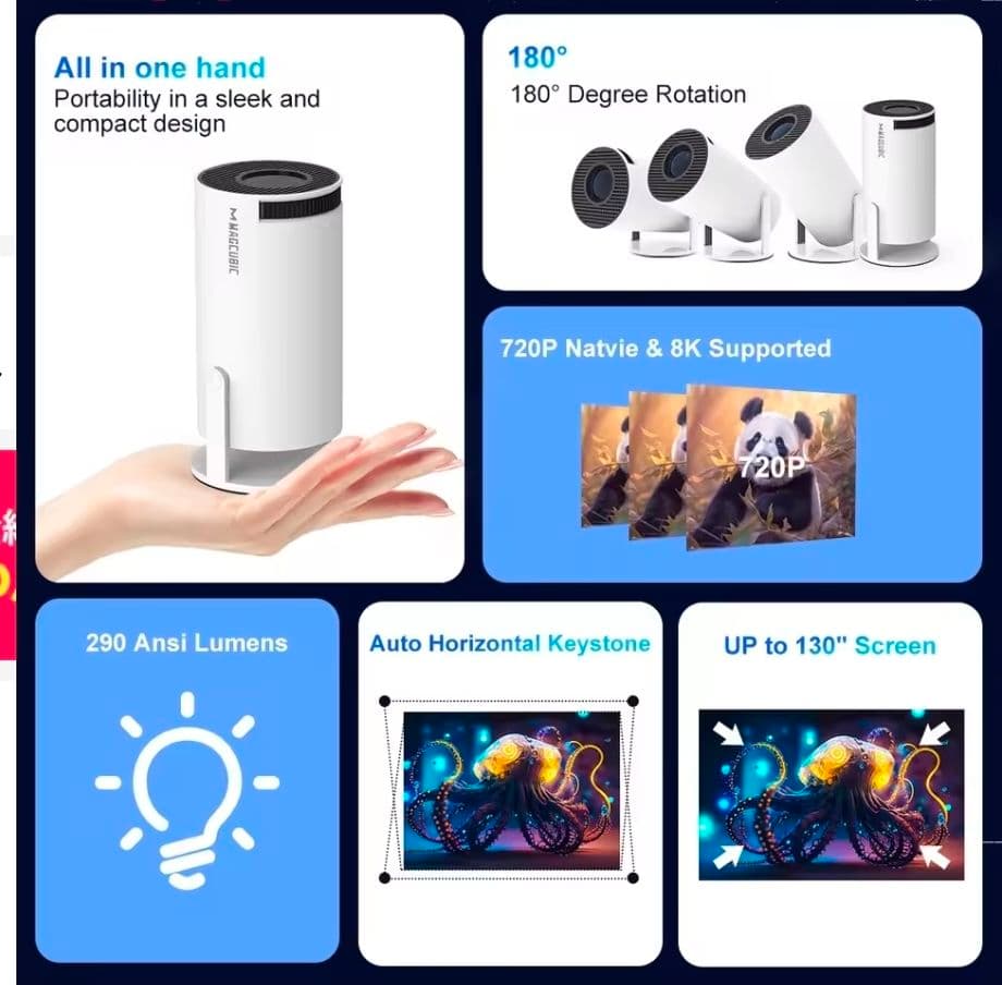 Android搭載モバイルプロジェクター Magcubic HY300