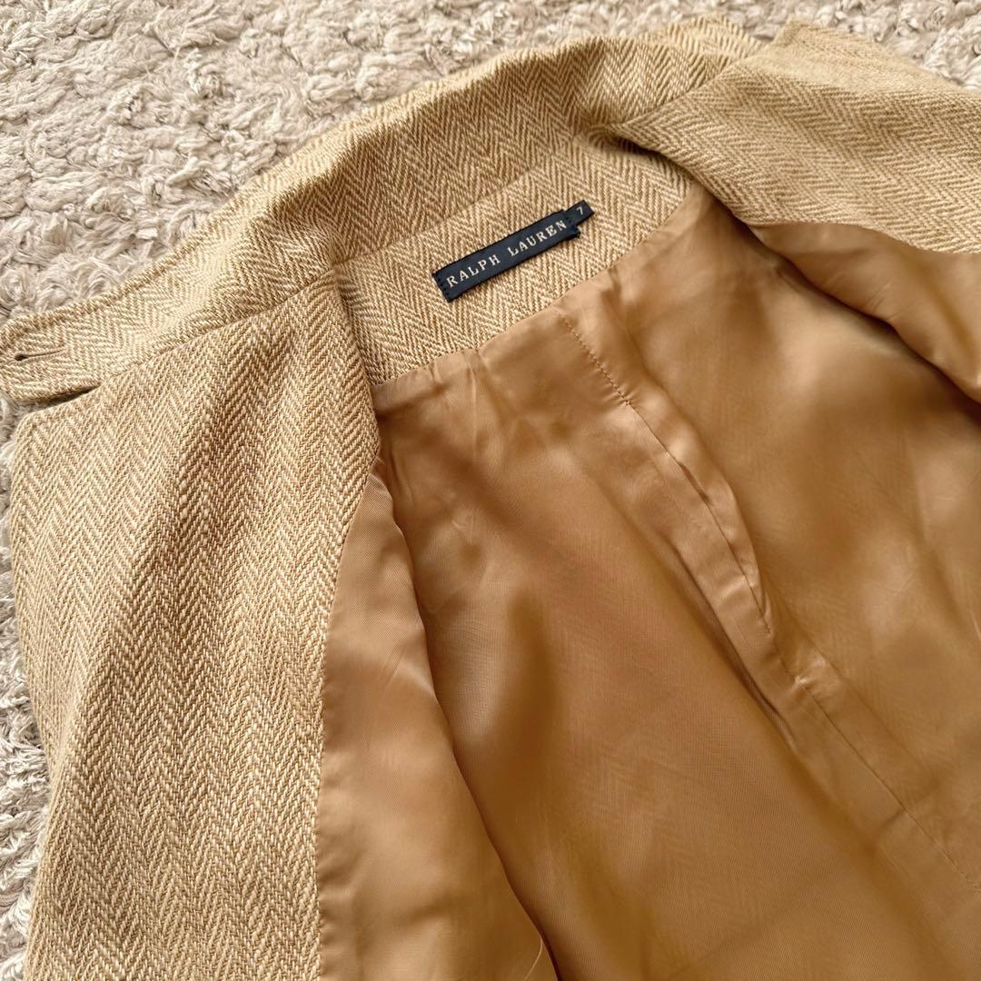 ラルフローレン【リネン100%ヘリンボーン／チンストラップ】テーラードジャケット