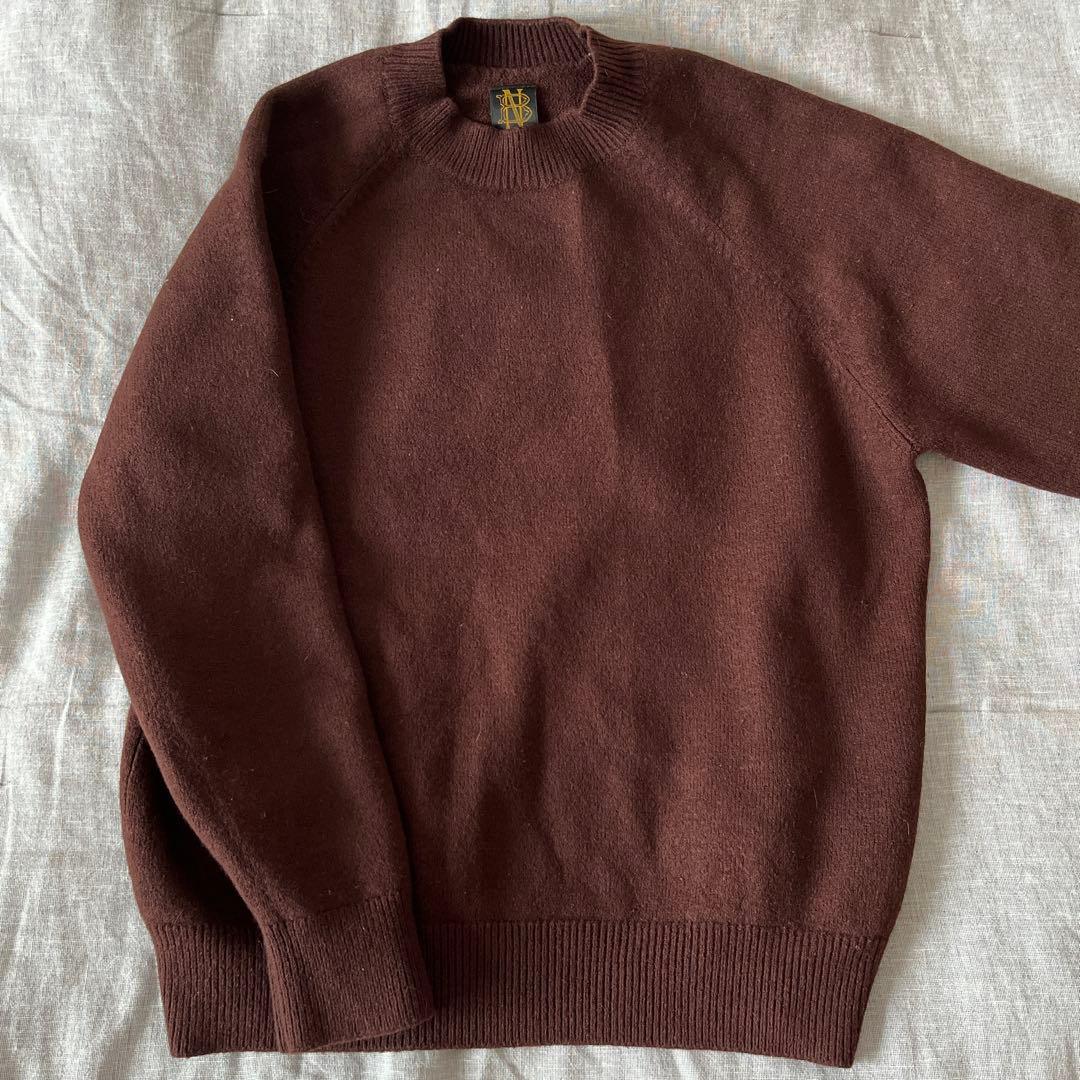BATONER ウール ニット ラグランスリーブ ブラウン