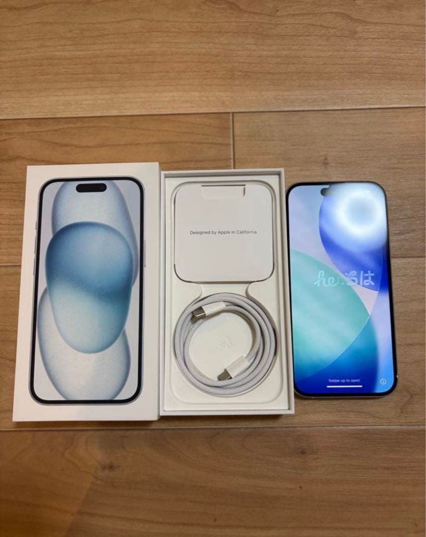 iPhone 15 128gb simフリー　ブルー　バッテリー90%