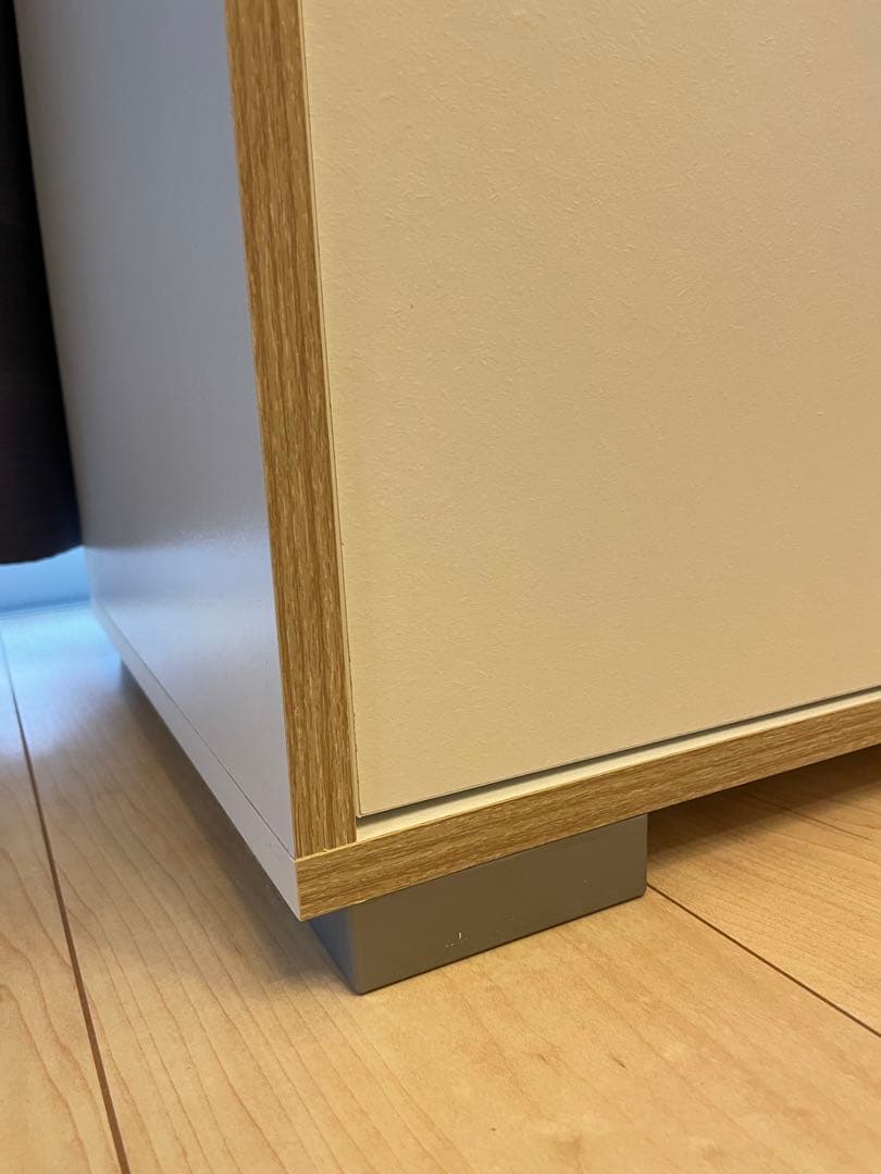 【LOWYA】ホワイト木製チェスト 5引き出し