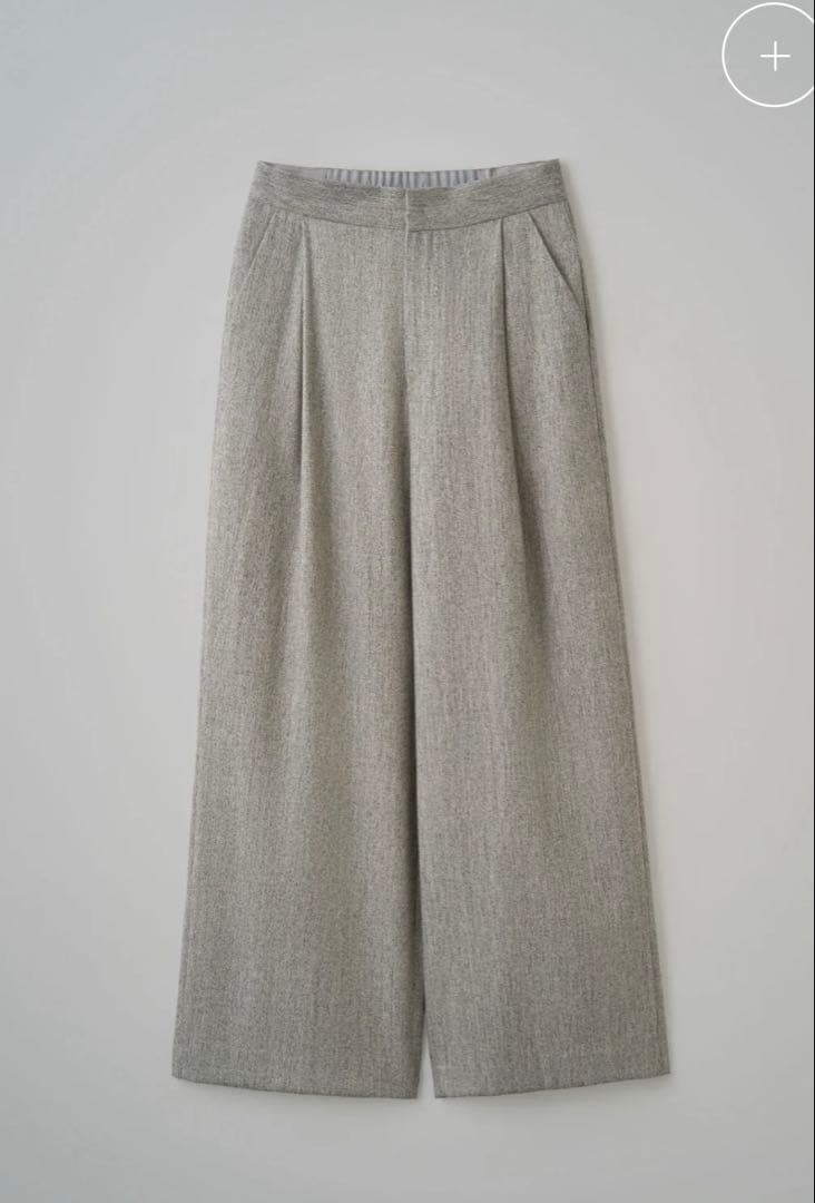 SOÉJU ソージュ ヘリンボーン タック ワイド パンツ L GRAY