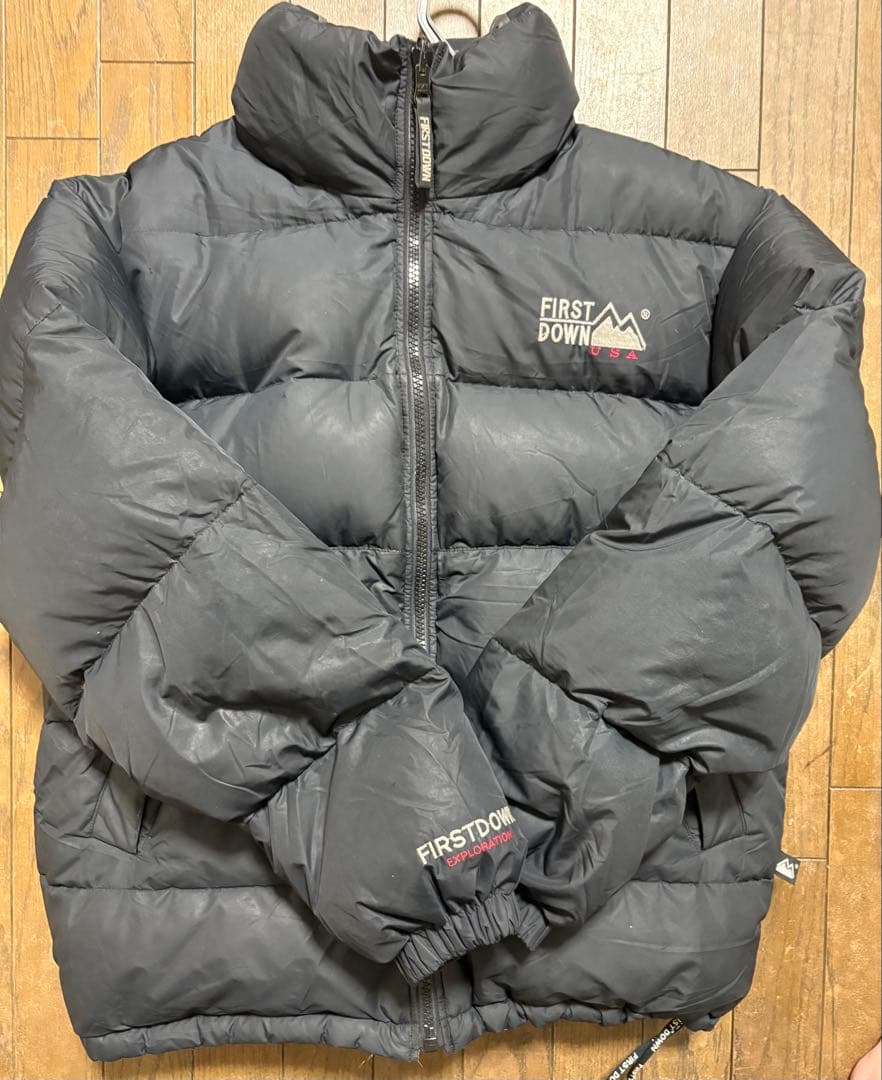 『 リバーシブル』FIRST DOWN ダウンジャケット Lグレー