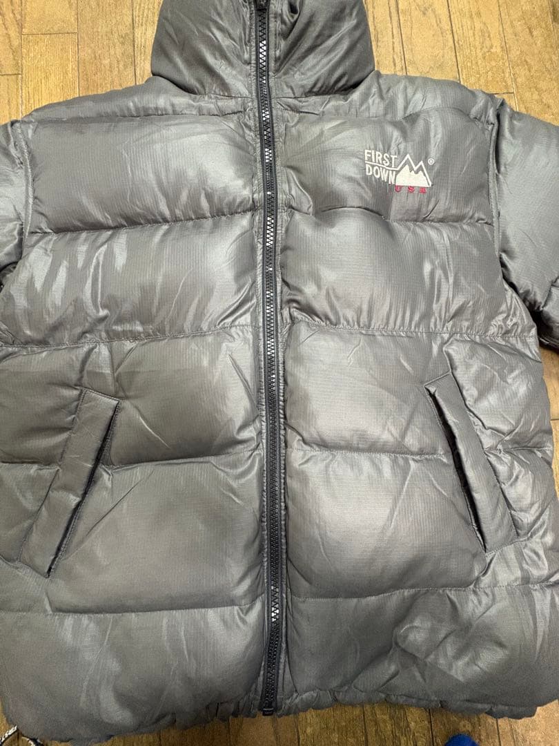 『 リバーシブル』FIRST DOWN ダウンジャケット Lグレー