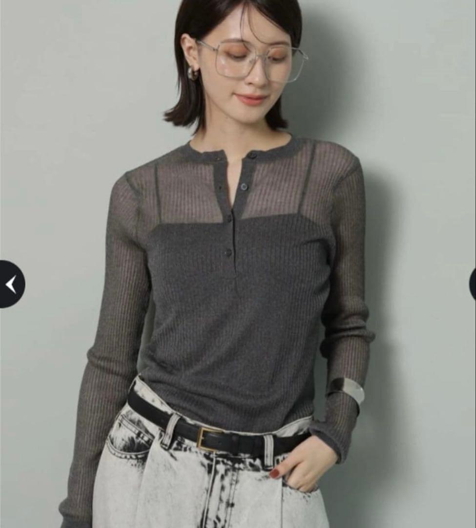 アルページュ ストーリー リブ ヘンリーネック プルオーバー 新品未使用品