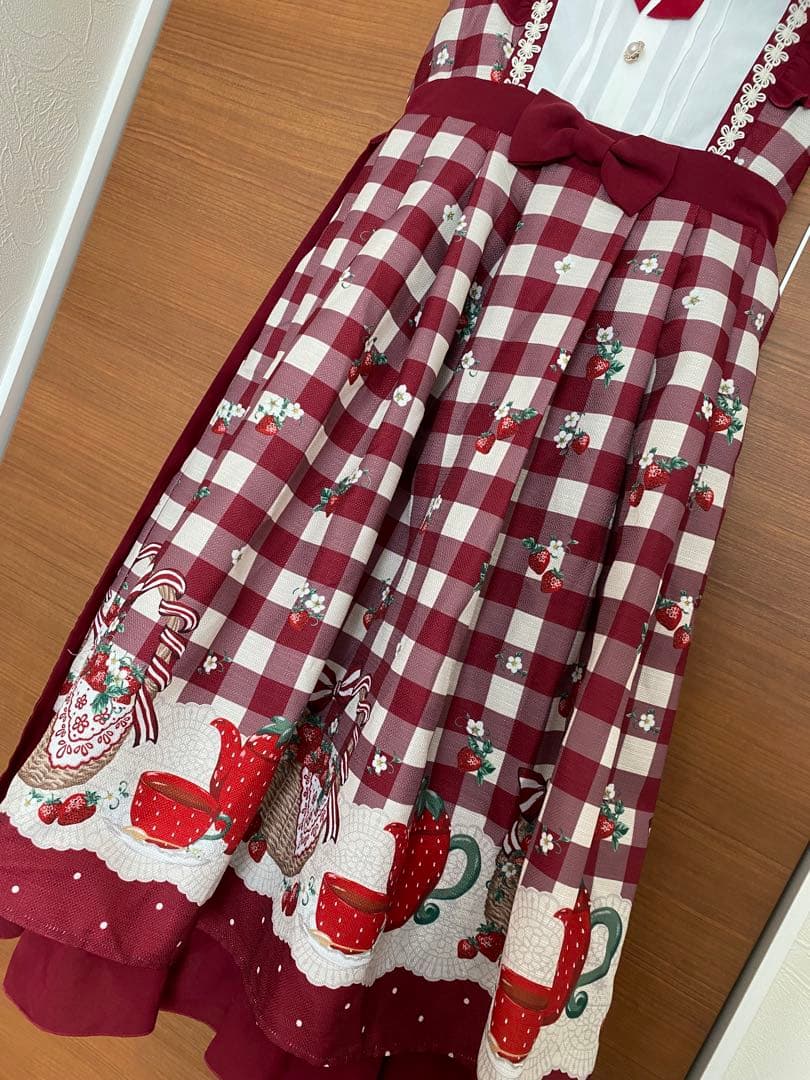 新品タグ付き★アクシーズファムkawaiiベリーズピクニックジャンスカワンピース