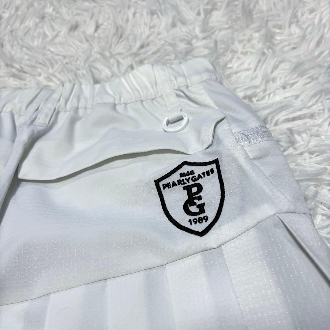 最新作 パーリーゲイツ スカート プリーツ ホワイト 蓄熱 ショート