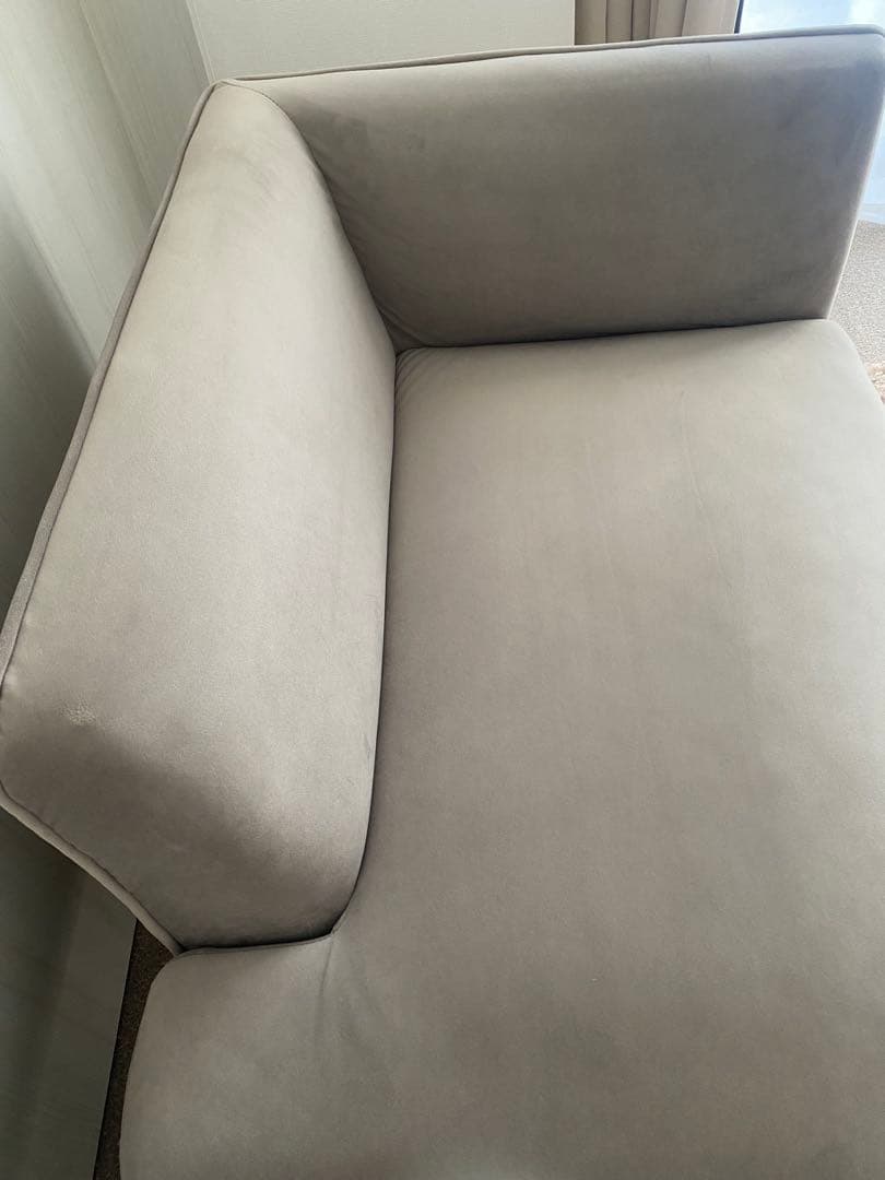 【値下げ】ベルベッド調　コンパクトソファ※カウチソファ部分のみ、オットマン別出品