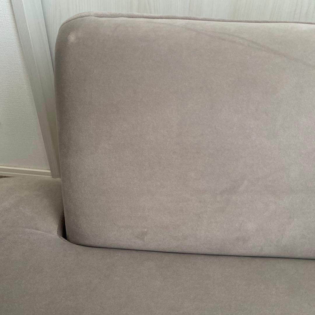 【値下げ】ベルベッド調　コンパクトソファ※カウチソファ部分のみ、オットマン別出品