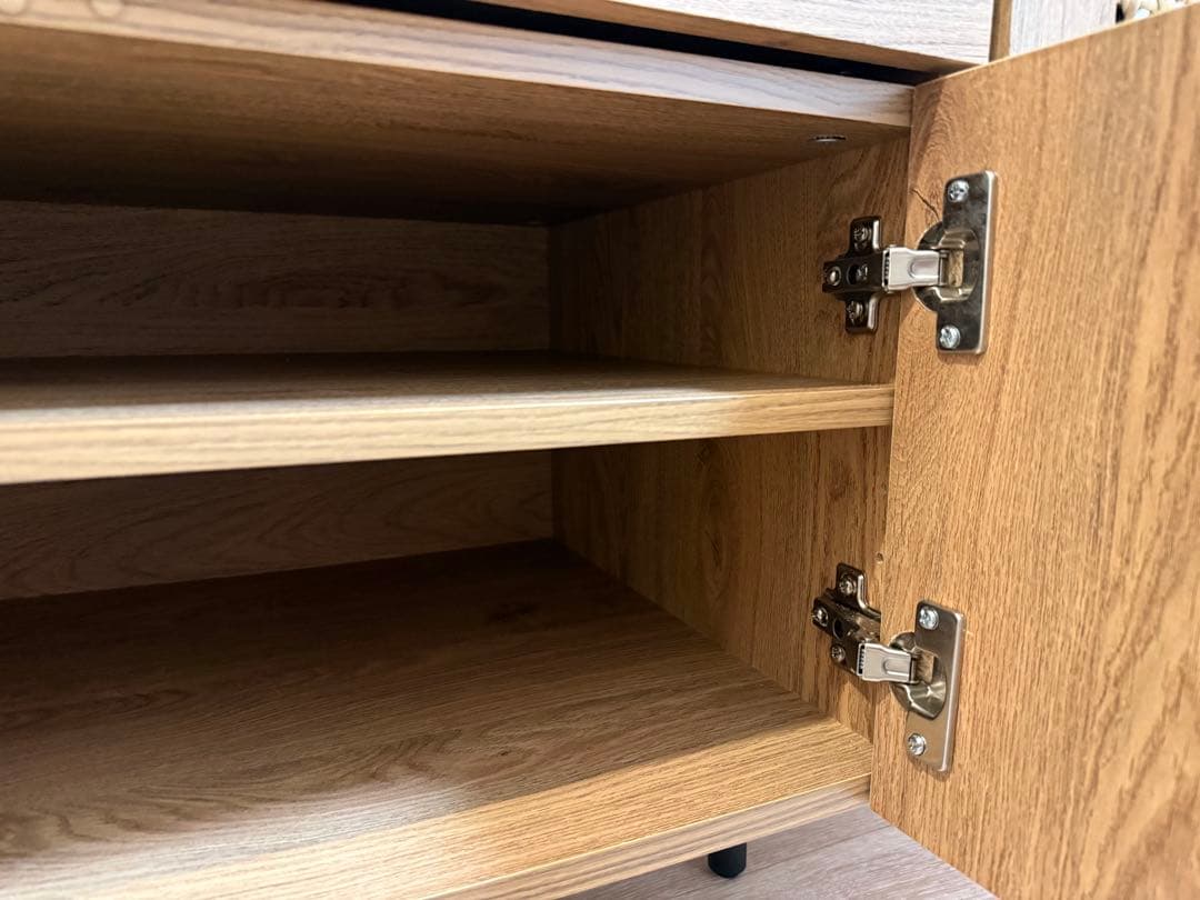 【12月28日までの出品】LOWYA キッチンカウンター　幅90 ラタン調