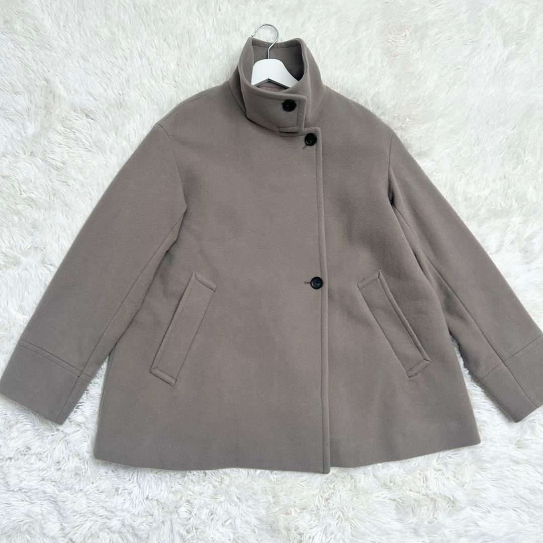 グリーンレーベル SENTDALE WOOL スタンドカラーミドルコート モカ