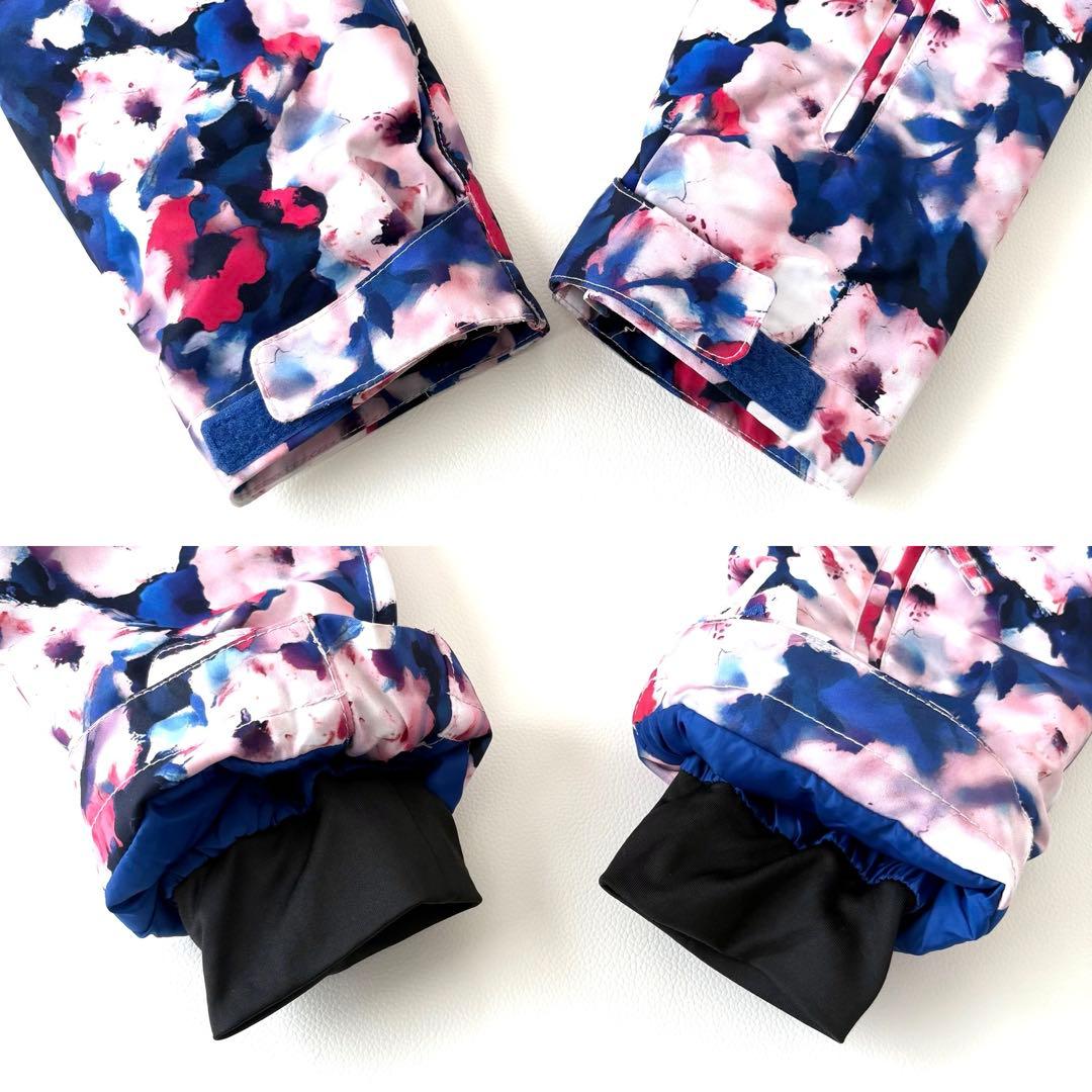 ROXY/SPALDING スキースノボウエア 上下 L 花柄/ブラウン 洗える