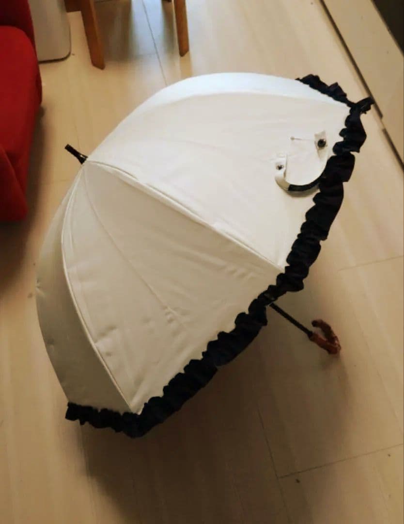 完全遮光日傘　芦屋ロサブラン ショート／ベージュ×ブラック　UV 雨兼用