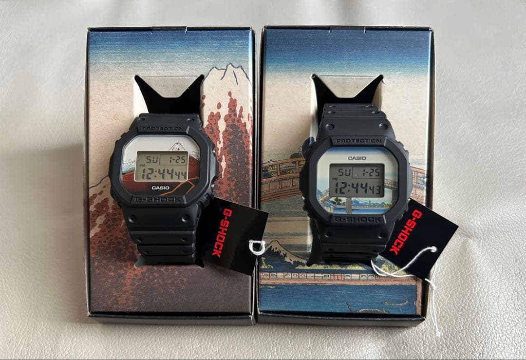 G-SHOCK 葛飾北斎 富嶽三十六景 山下白雨 深川万年橋下セット CASIO