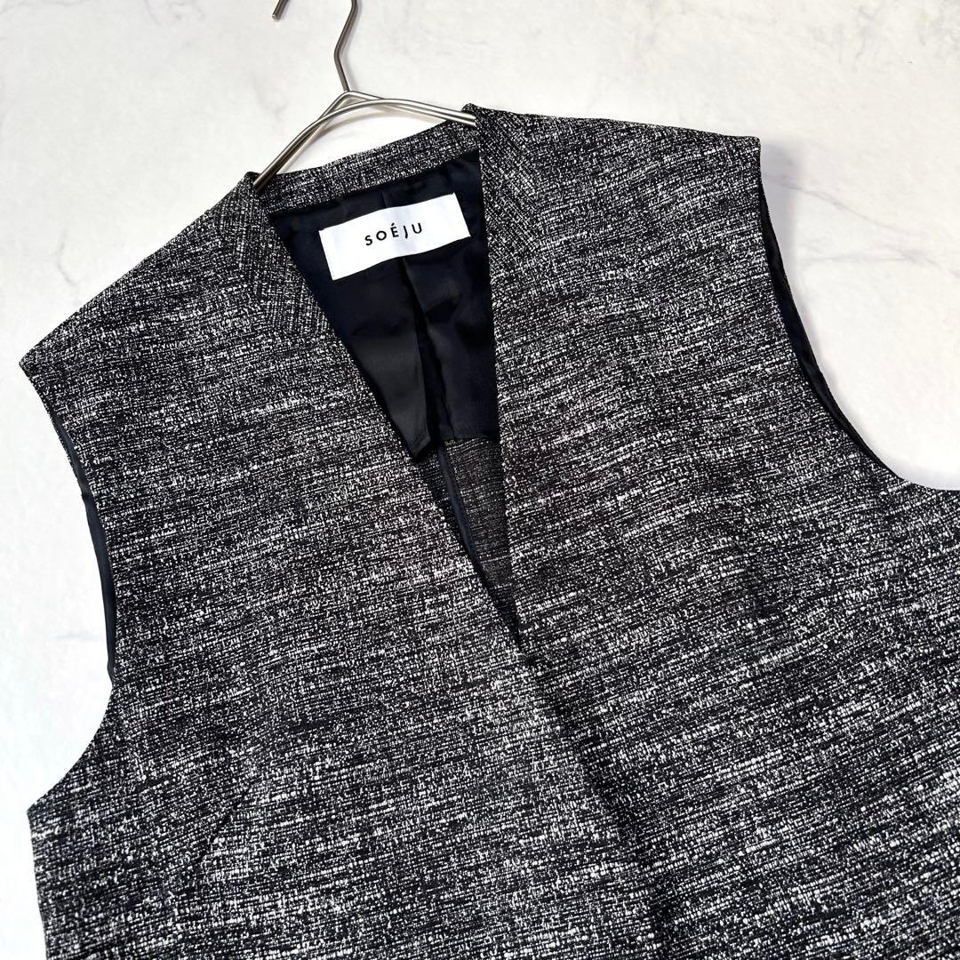 未使用級 ソージュ SOEJU ツィーディージャカードジレ ベストM ロング