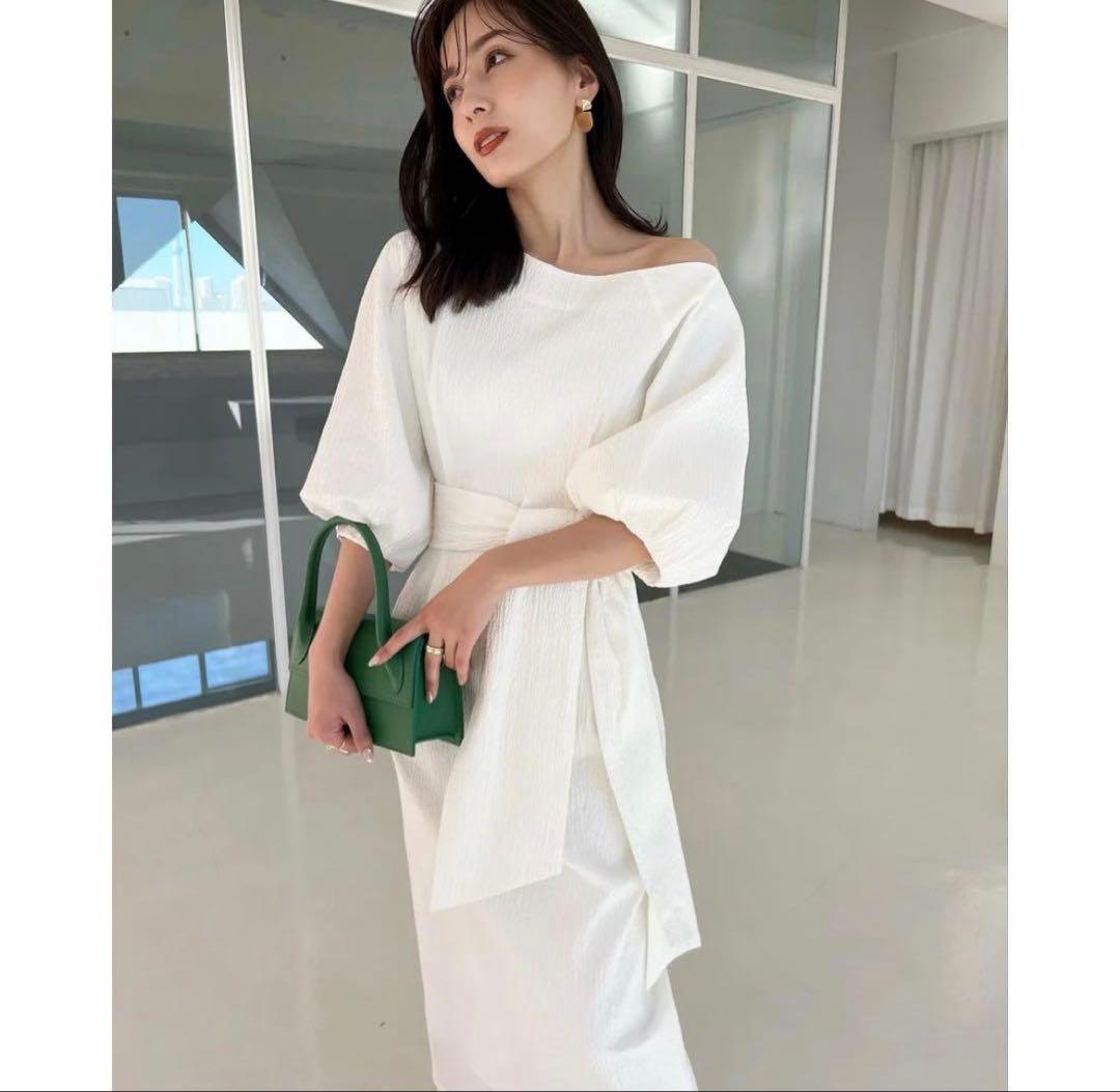 お値下げ　anuans リップルアシメネックワンピース