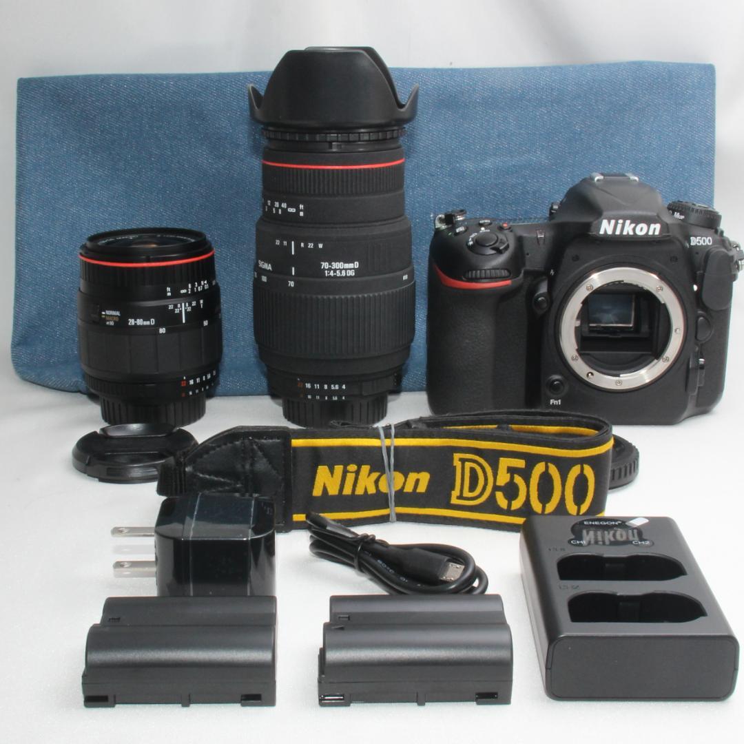 ❤️予備バッテリー付き❤️Nikon D500 超望遠 ダブルズームセット❤️