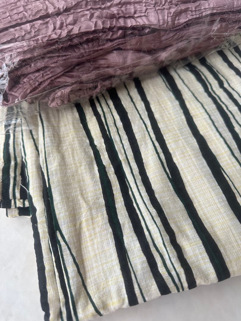 【一度着用のみ】レトロな縦縞浴衣5点セット