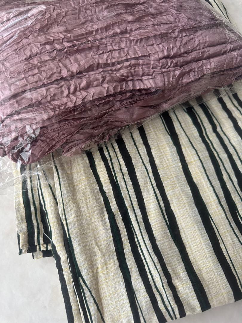 【一度着用のみ】レトロな縦縞浴衣5点セット