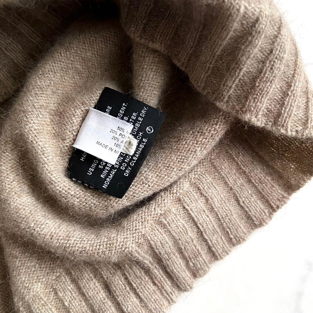 【美品】MERINO MINK スキッパー ニット メリノウール ポッサムファー