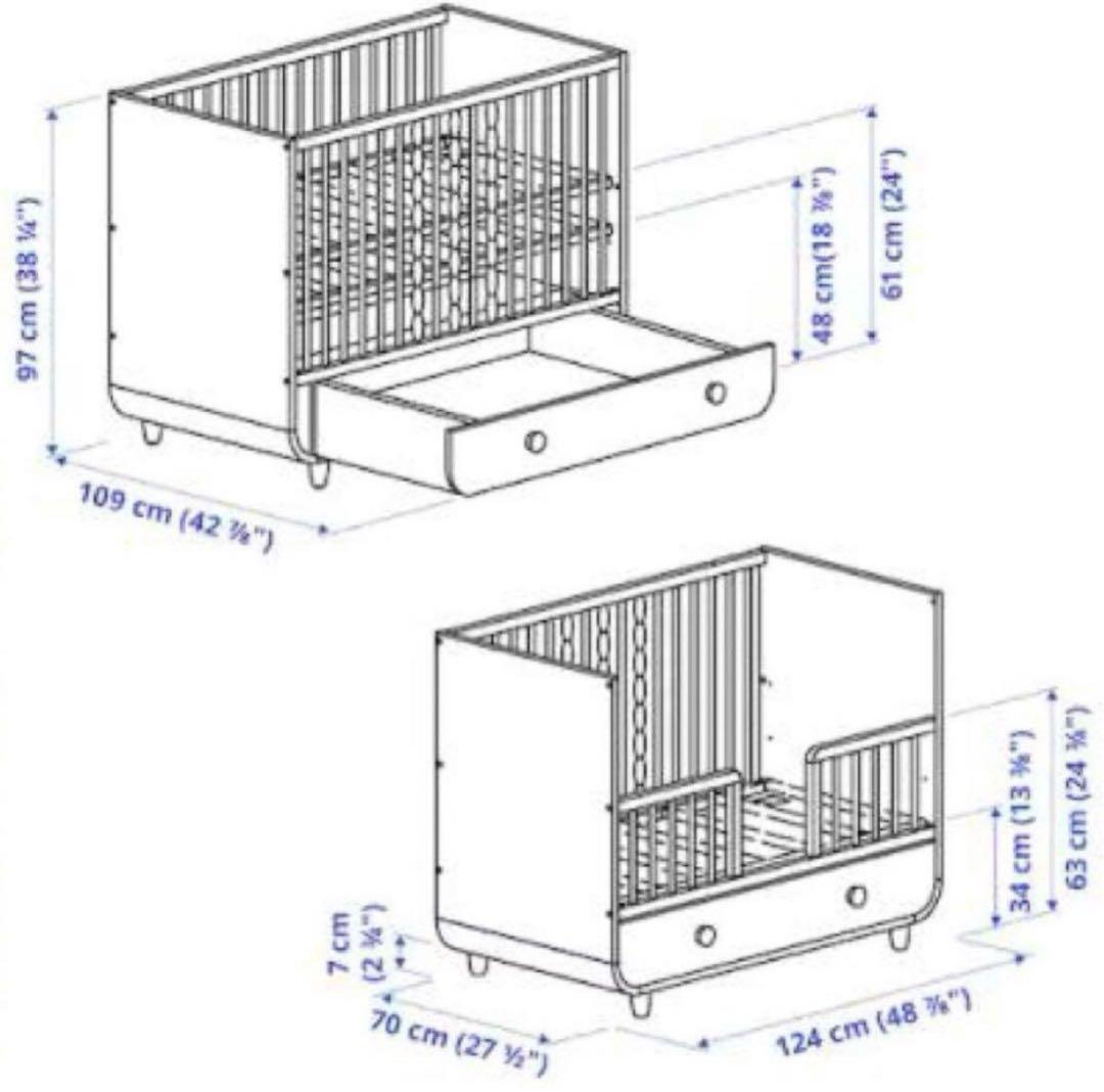 IKEA MYLLRA(ミルラ) ベビーベッド（マットレス付き）002