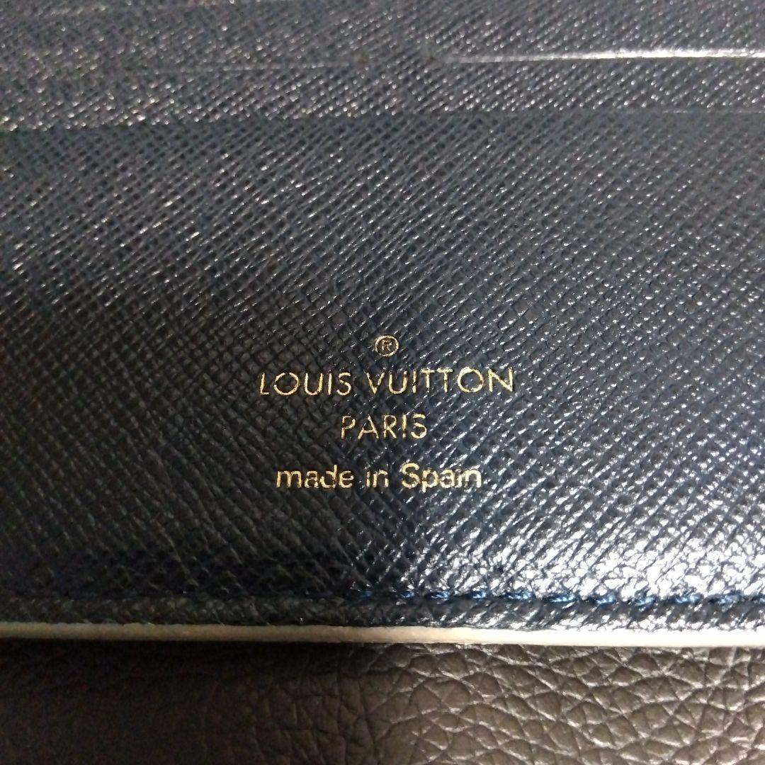 【美品】 ダミエアズール ホワイトポルトフォイユ アンソリット N63221