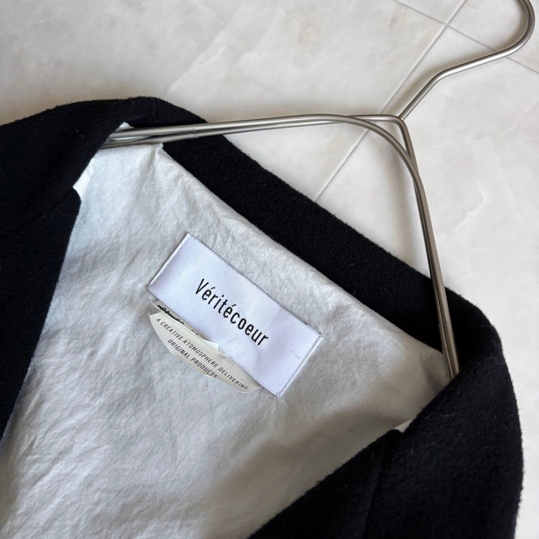 美品✨ Veritecoeur ウールカシミヤ混ショートジャケット 黒F 日本製