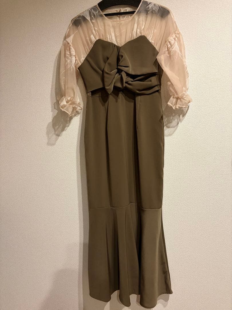 Acka. sheer puff dress ブラウン サイズ1