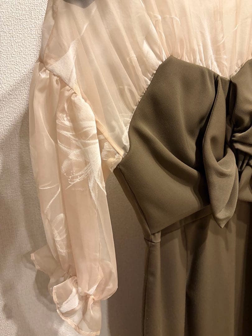 Acka. sheer puff dress ブラウン サイズ1