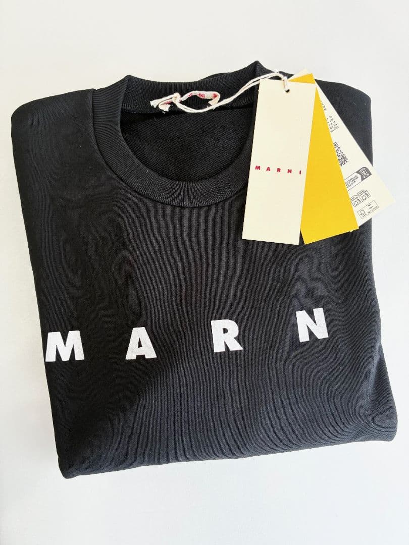 大人もOK! Marni マルニ , ロゴプリント スウェットシャツ BK