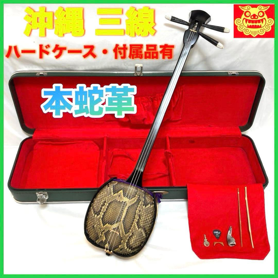 三線 沖縄 本蛇革 蛇革 蛇皮 ハードケース 付属品 和楽器 初心者 中級者