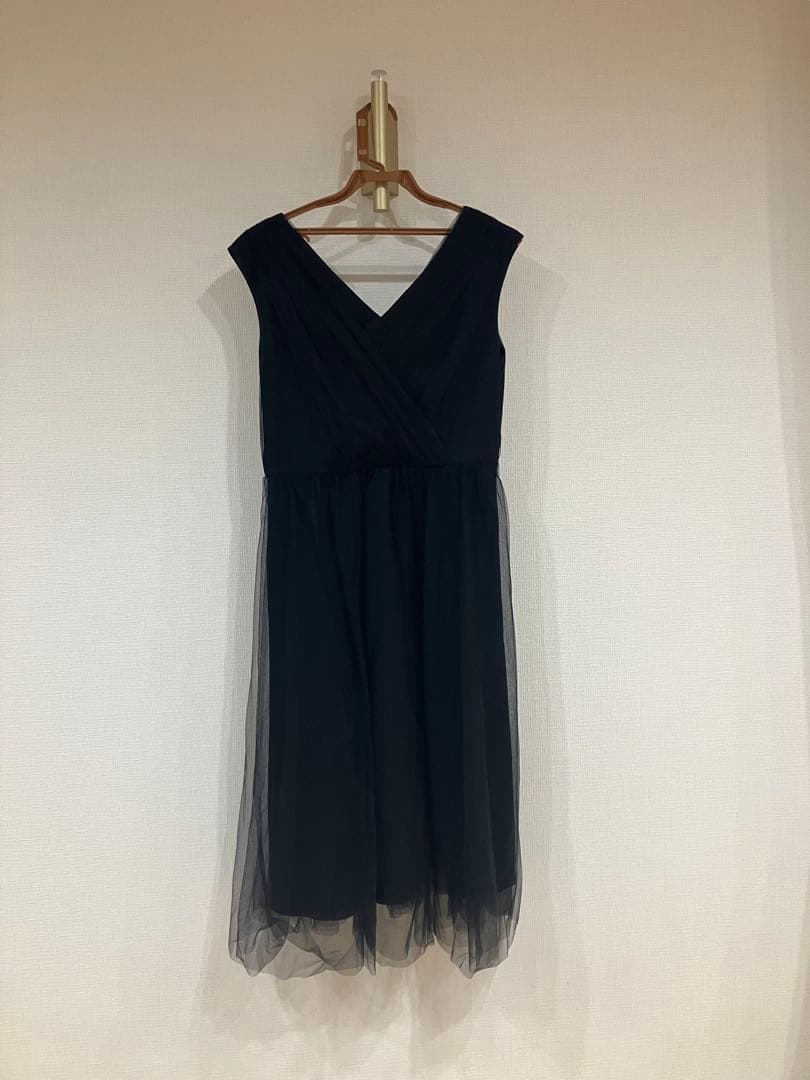 GRACE CONTINENTAL チュールドレープドレス ブラック/38