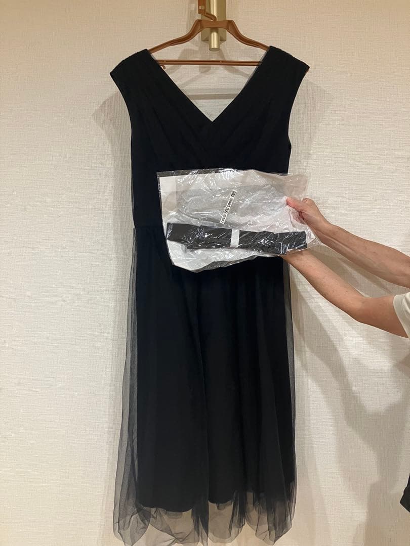 GRACE CONTINENTAL チュールドレープドレス ブラック/38