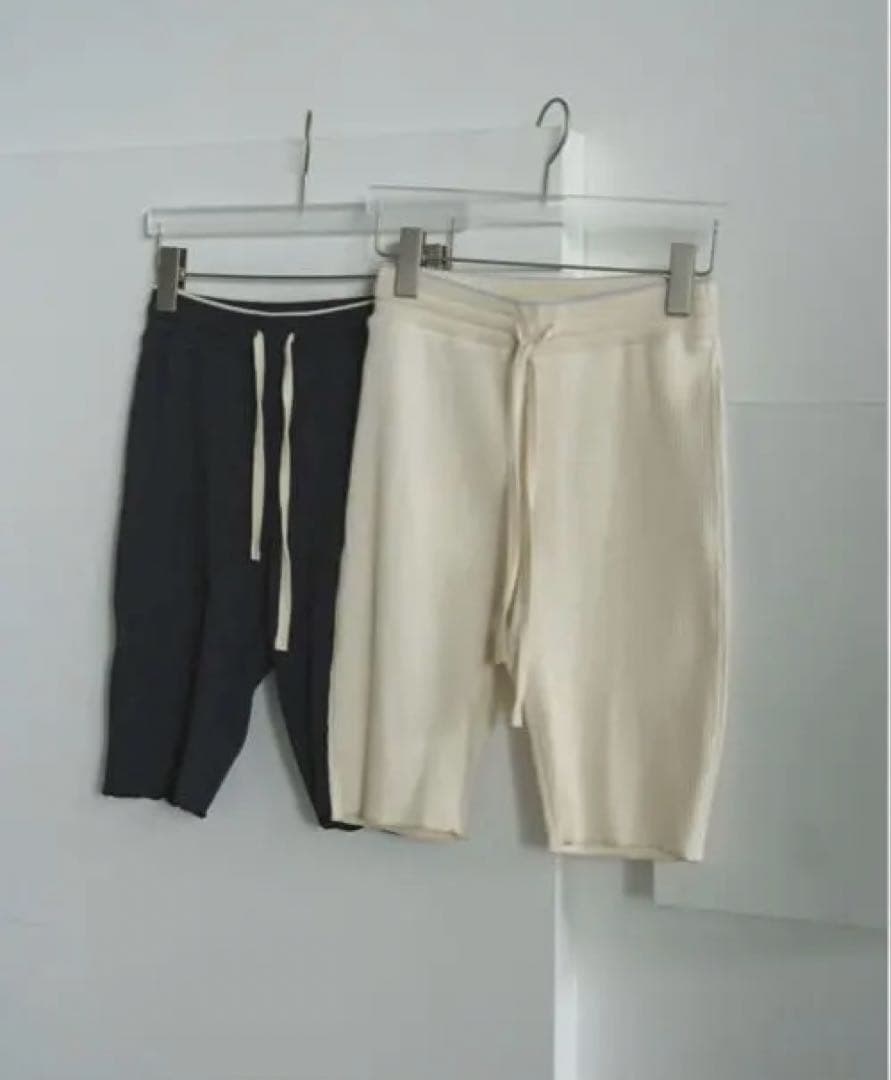 新品タグ付き⭐︎【anuke】Rib Biker Pants チャコールグレー38