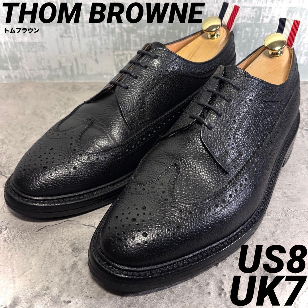 【ゆーー！】トムブラウン THOM BROWNE ウィングチップ 黒UK7