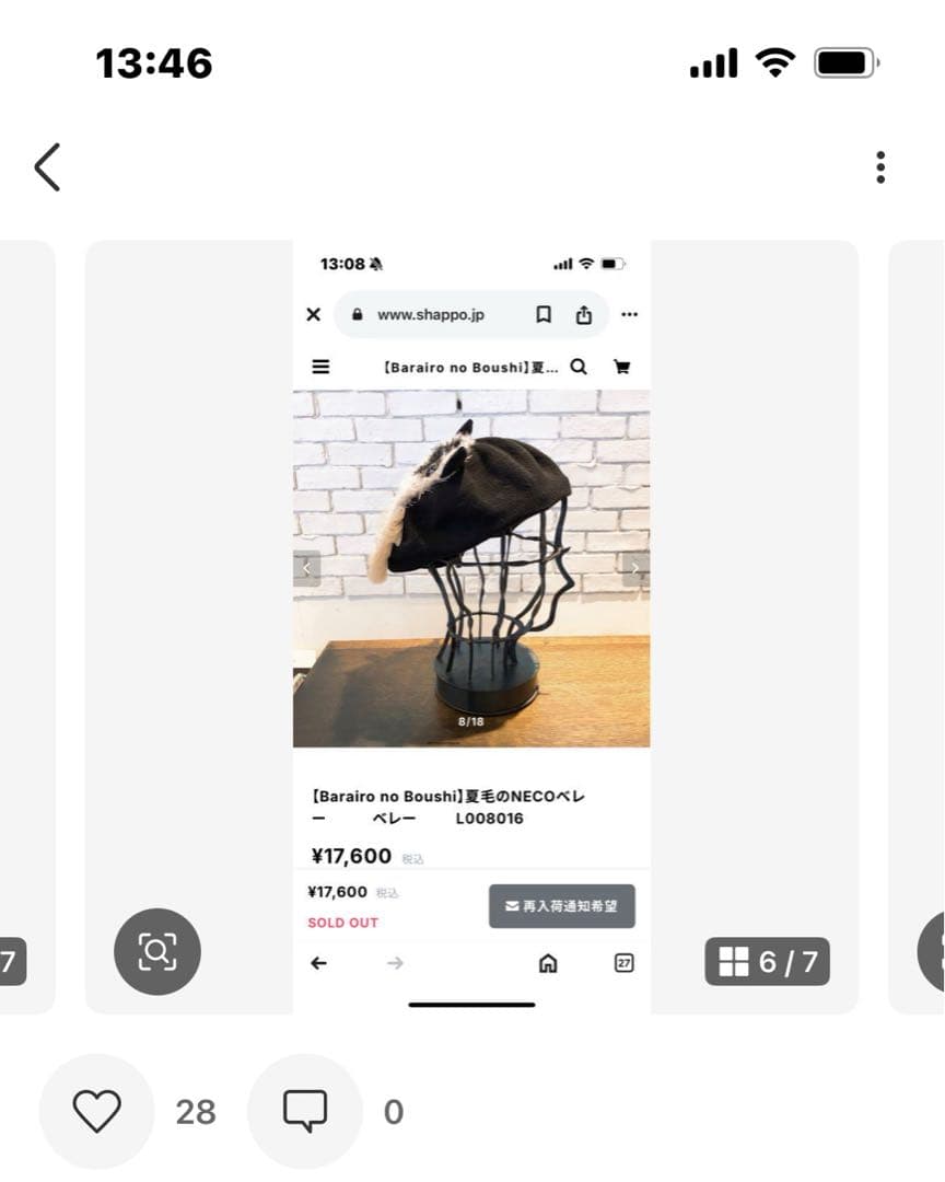 Barairo no Boushi 夏毛のNECOベレー　カシラ