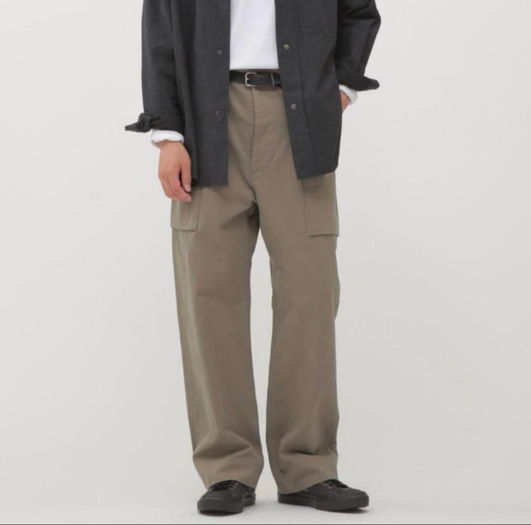 MHL PLAIN COTTON DRILL TROUSERS カーゴパンツ