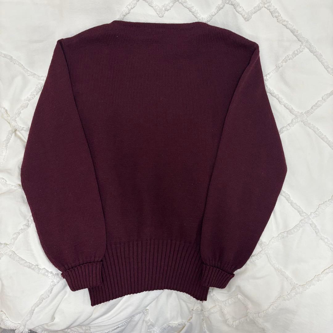 50s レタード セーター lettered sweater ボルドー レッド