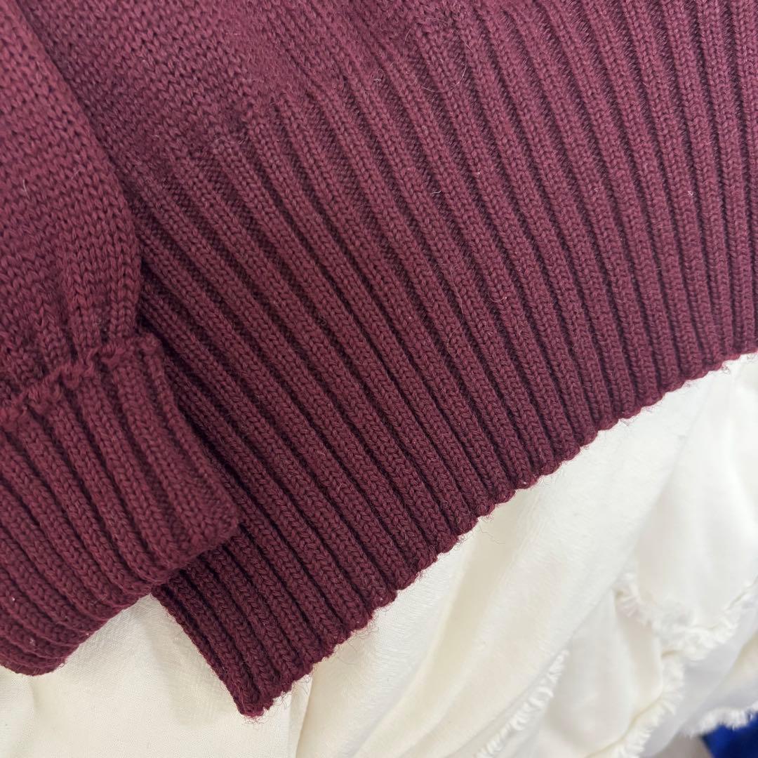 50s レタード セーター lettered sweater ボルドー レッド