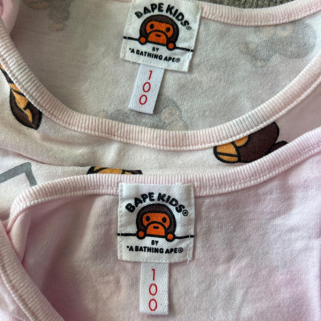 【お買い得 】BAPE KIDS ワンピース +キャップ 3点セット100正規品