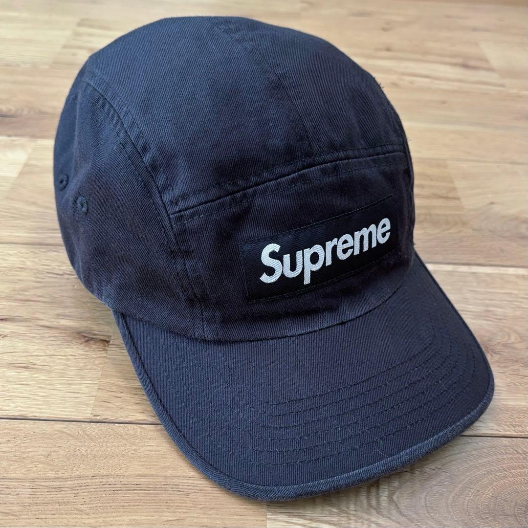 Supreme Washed Chino Twill Camp Cap 黒 人気