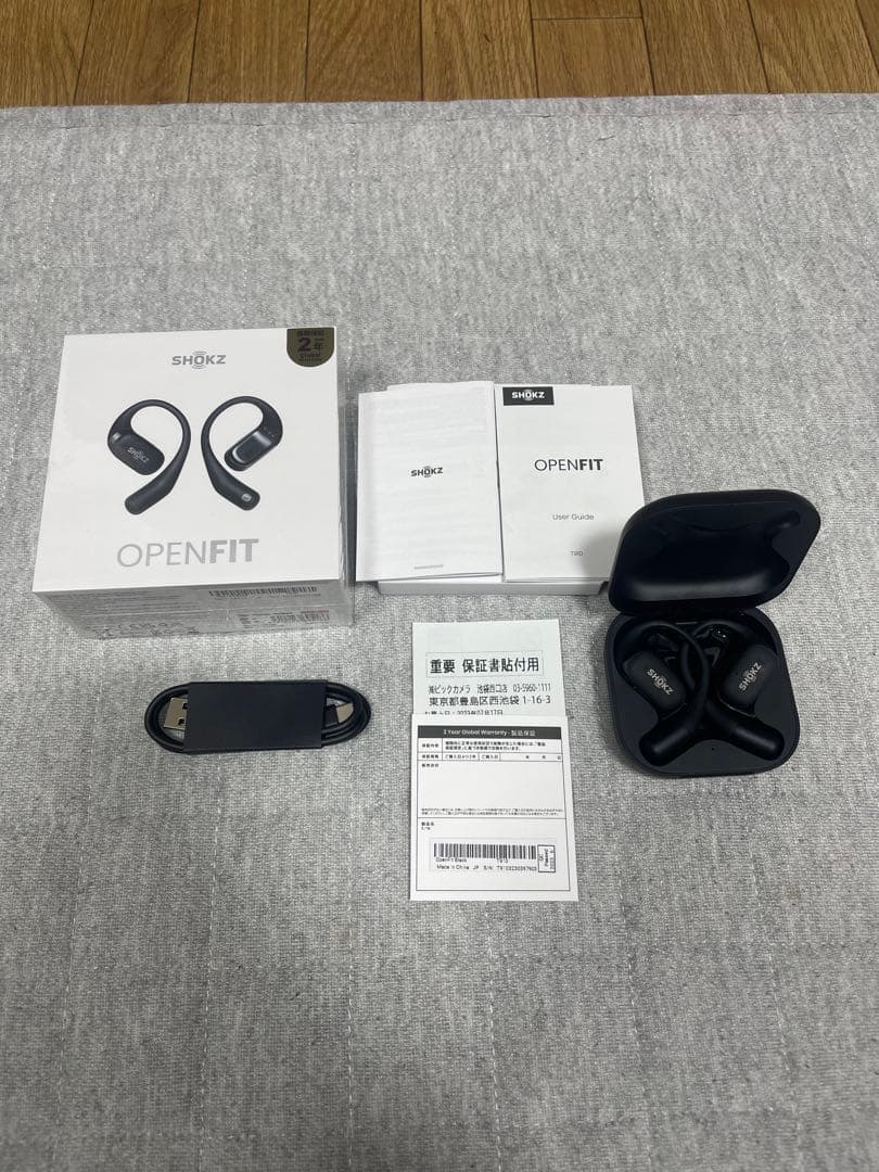 SHOKZ ワイヤレスイヤホン OPEN FIT BLACK