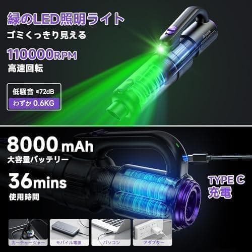 掃除機 コードレス Bivark 28000pa超強力吸引【2025業界初!吹b